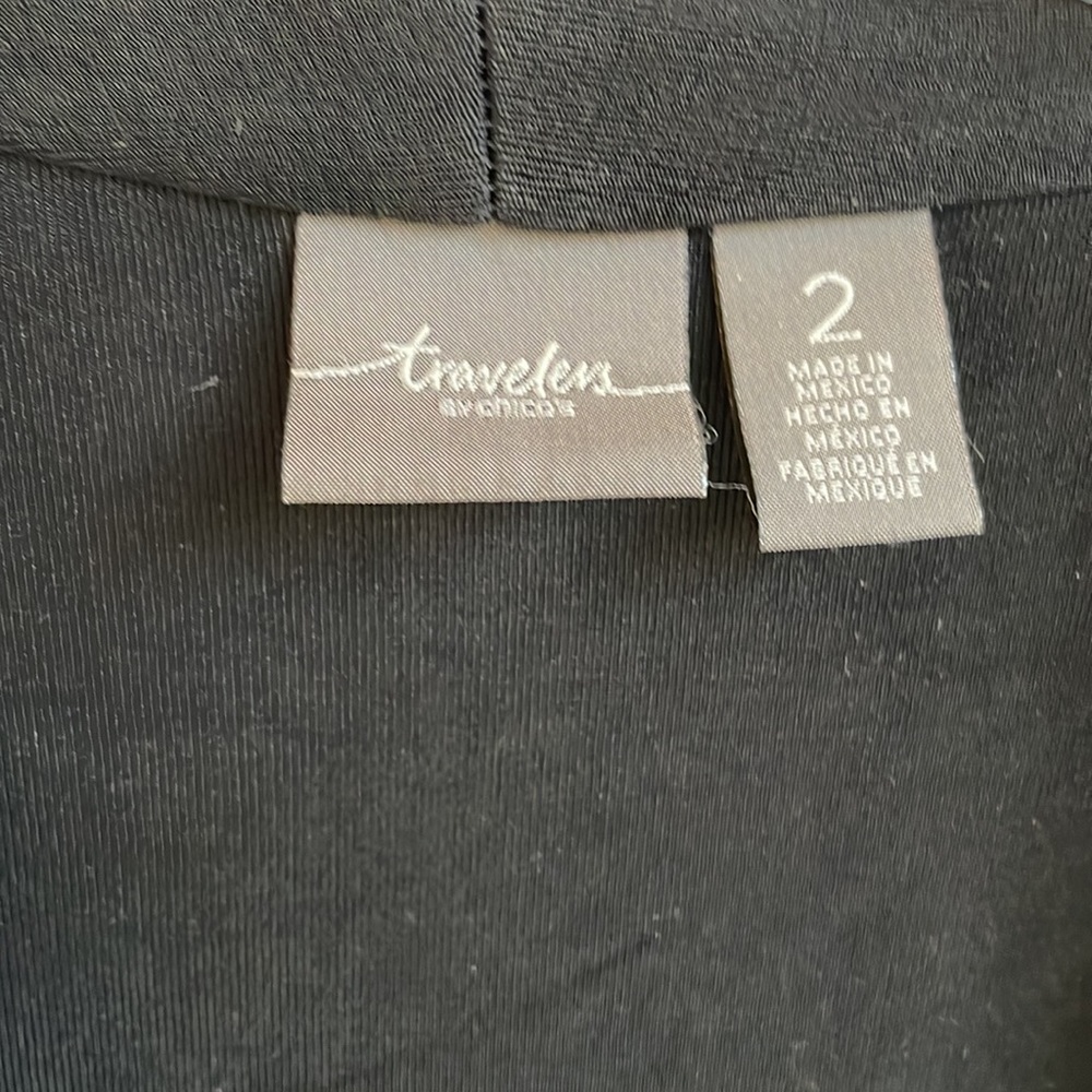 Travelers by Chico’s cold shoulder stretch knit one button v- neck cardigan med - Picture 3 of 6